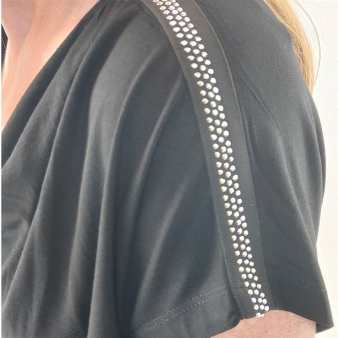 LeaH T-shirt waterval KM Zwart